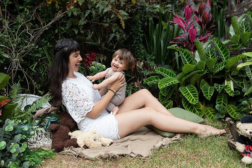 Ensaio mãe e bebê jardim estúdio Betim BH