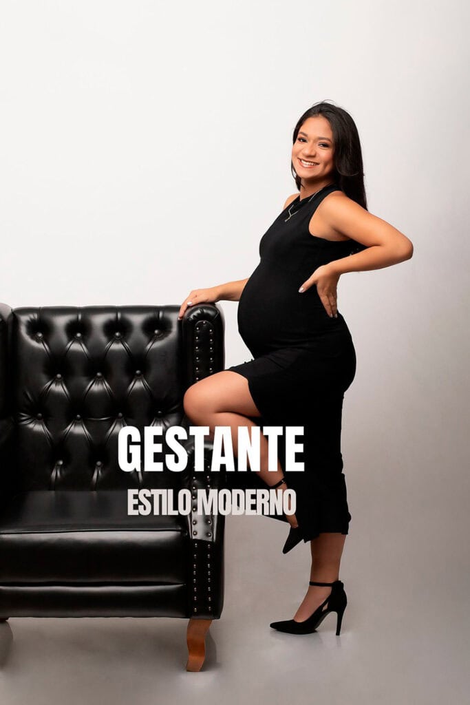 fotografo ensaio gestante no estudio de preto na cadeira contagem bh betim